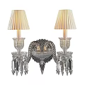 Luxury Crystal Wall Sconces With Pleated Lampshades And Dangling Crystal Elements 3d model