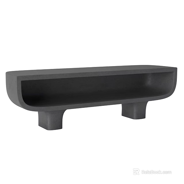 Modern Black TV Stand Featuring Sleek Design And Sturdy Supporting Legs 3d model