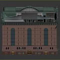 Red Brick Library Building With Green Roof Skylights And Ornate Decorative Elements