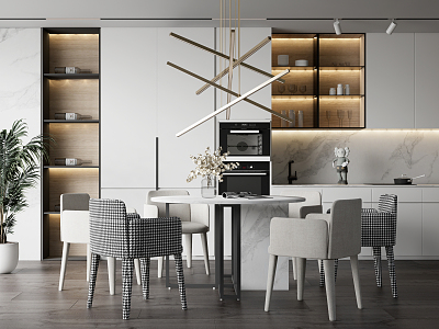 Modern Dining Table and Chair Combination Simple model