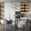 Modern Dining Table and Chair Combination Simple 3d model