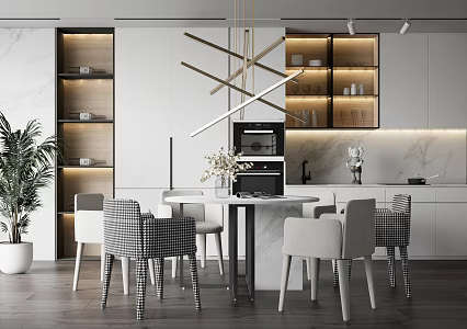 Modern Dining Table and Chair Combination Simple 3d model