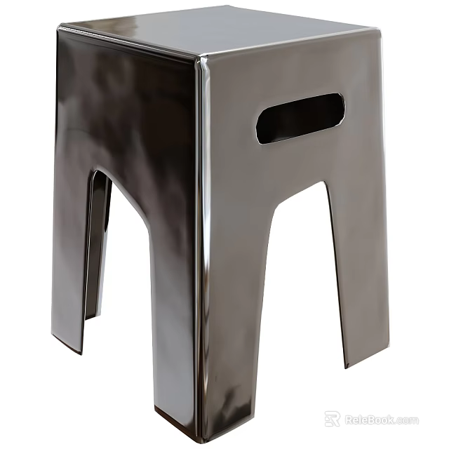 Sleek Modern Single Chair With Metal Frame Glossy Finish And Unique Leg Design 3d model 