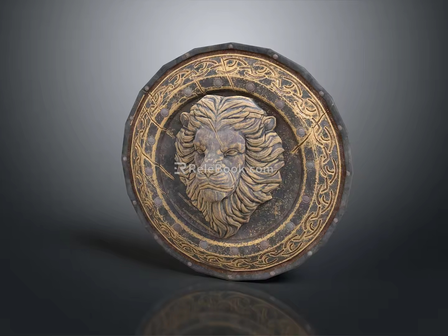 Medieval Shield Ancient Shield Defensive Weapon Ancient Shield Iron Shield Protective Shield Wooden Shield 3d model
