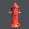 Three Fire Hydrants Featuring Red White Exteriors with Rust and Clean Finishes 3d model