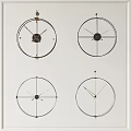 Four Different Circular Clock Designs With Varied Hands And Simple Scales