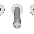 Modern Chrome Faucet Components With Polished Metal Finish For Bathroom Fixtures