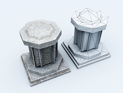 pillar stone pillar foundation 3d model