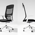 Modern Ergonomic Office Chair With Mesh Back White Armrests And Wheeled Base