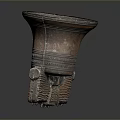 Detailed Intricate Wooden Sculptural Carving With Ornate Patterns And Decorative Base