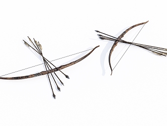 Old bow and arrow 3d model