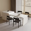 Modern Dining Table and Chair Combination Dining Chair Single Chair Dining Table 3d model