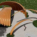 Landscape sketch pavilion gallery viewing platform park node 3d model
