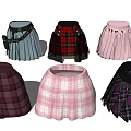 Fashionable Women's Pleated Skirts With Plaid Patterns And Various Colors