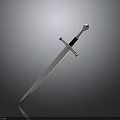 Medieval Sword With Metal Blade Black Handle And Cross Guard Design
