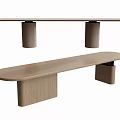 Modern Dining Table Casual Table Log Dining Table Office Desk Sharing Table Long Table Tea Table 3d model