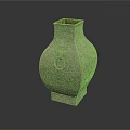 Traditional Ceramic Vase With Floral Carved Patterns And Ring Handles On Smooth Surface