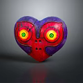 Heart Shaped Owl Decoration With Purple Red Body And Yellow Red Eyes