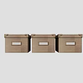 Decorative Wooden Storage Box Set of Three with Transparent Windows and Handles for Home Organization 3d model