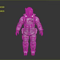 Detailed Advanced Space Suit Design With White Exterior Helmet And Red Accents