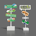 Colorful Themed Signposts And Interactive Signs At Fun Photo Check-in Spot