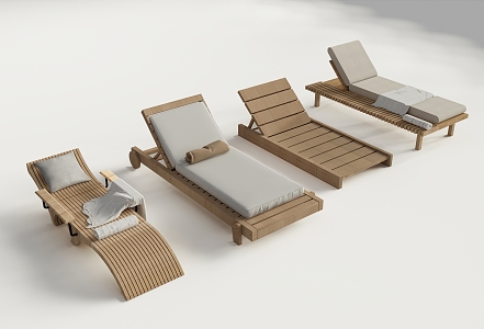 Recliner Outdoor Chair Beach Chair Outdoor Bed 3d model