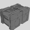 Gray Sturdy Storage Case With Multiple Latches And Reinforced Structure Design 3d model