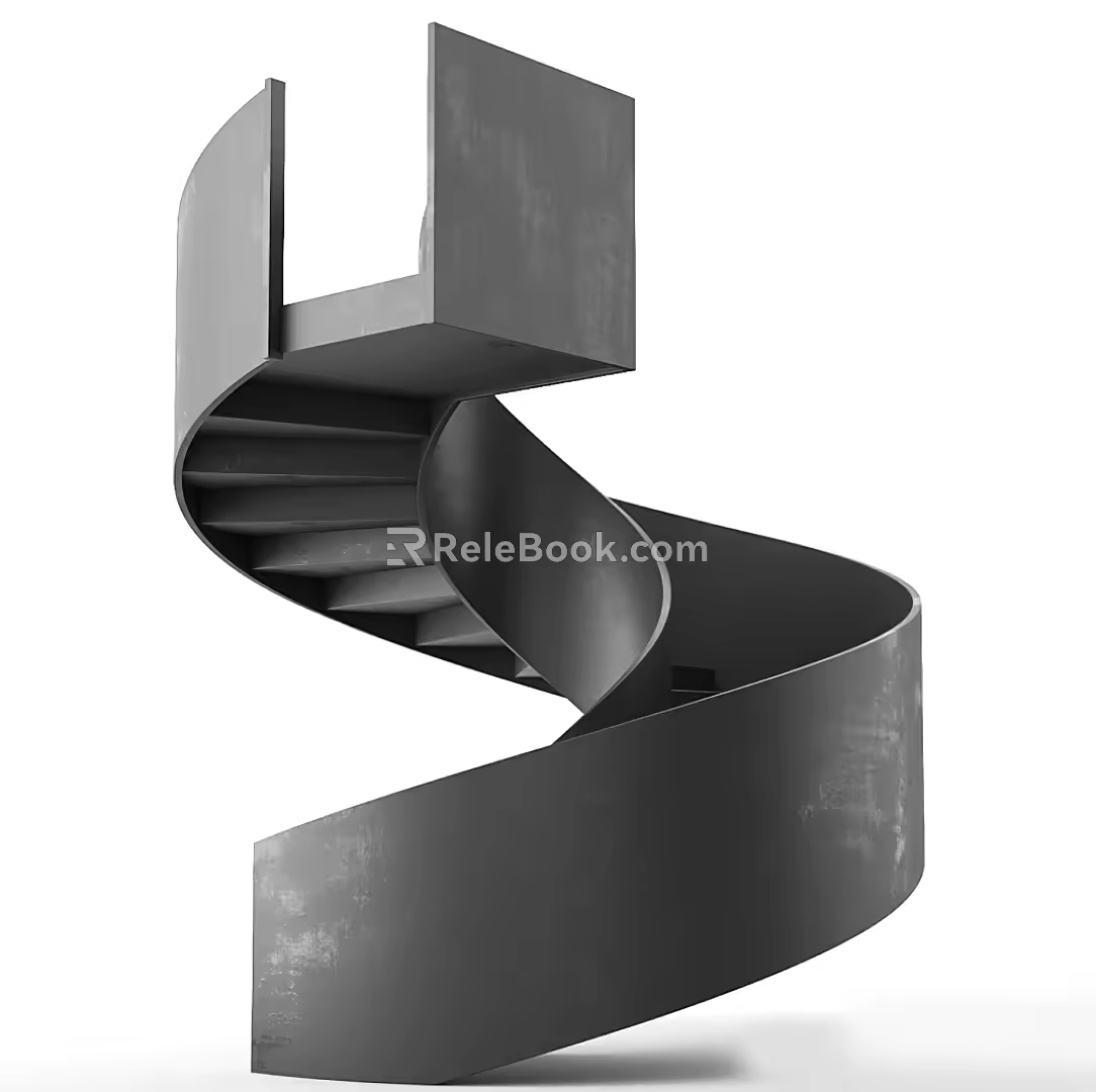 modern spiral staircase minimalist staircase 3d model