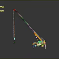 Yellow Mobile Crane With Extended Hydraulic Boom For Heavy Construction Lifting Tasks