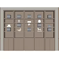 Modern Decorative Cabinet With Sleek Design Multiple Compartments Books And Decorative Items
