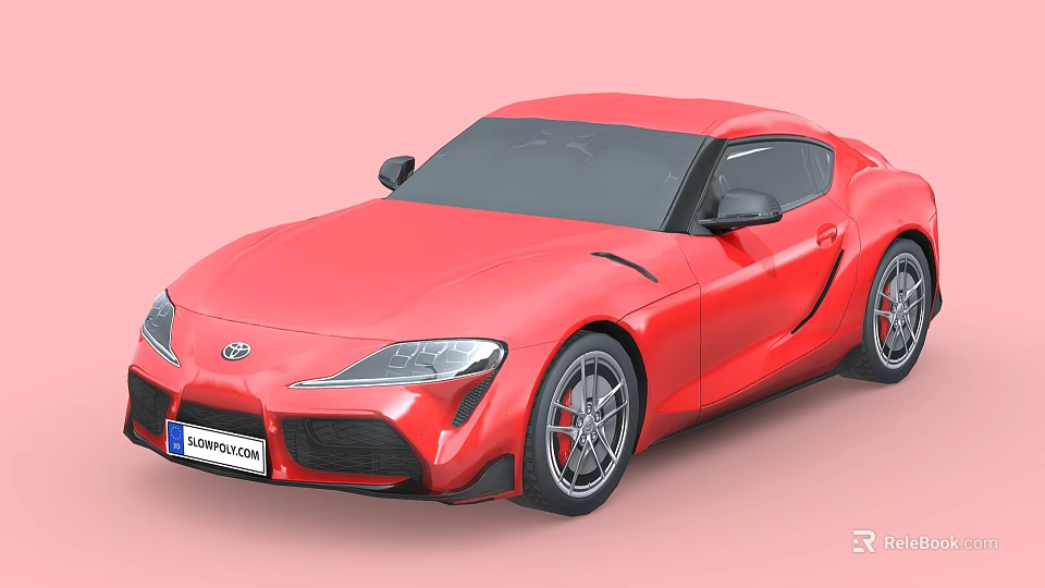 Red Toyota Sports Car With Sleek Aerodynamic Body And Sporty Design 3d model 