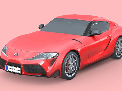 Red Toyota Sports Car With Sleek Aerodynamic Body And Sporty Design 3d model