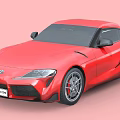 Red Toyota Sports Car With Sleek Aerodynamic Body And Sporty Design