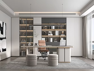 Modern study 3d model