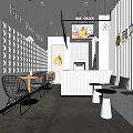 Modern Milk Tea Shop Interior With Circular Wall Decor Counter And Brand Logo