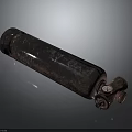Rusty Metal Gas Cylinder With Worn Surface And Pressure Gauge Valve