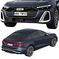 Deep Blue Modern Sedan Car With Stylish Front Face Rear End And Alloy Wheels