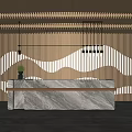 New Chinese Front Desk Reception 3d model