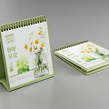 Spiral Bound Desk Calendars Featuring Daisy Flower Design And Hello Good Morning Text