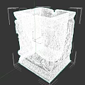Sculpted Stone Container Square Design With Intricate Grapevine And Leaf Carvings