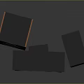 Modern Home Audio Speakers With Different Sizes And Orange Drivers Design