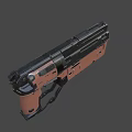 Modern Tactical Weapon With Black And Brown Metallic Frame And Ergonomic Grip 3d model