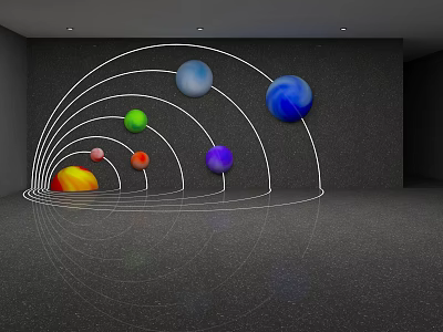 Modern background wall space wall 3d model