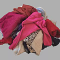Pile Of Various Colored Clothes And Textiles 3d model