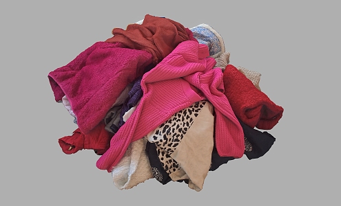 a pile of clothes red clothes sweater clothes dirty clothes 3d model