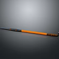 Home Cleaning Mop With Orange Pole Wooden Handle And Metal Head For Daily Use