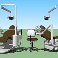 Modern Dental Medical Equipment Featuring Treatment Chairs Lights Stools And Accessories