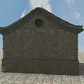 Ancient Traditional Architecture With Brick Structure Tile Roof Lattice Windows Stone Steps And Wooden Door