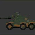 Military Armored Wheeled Tank With Camouflage Paint Turret Weapon System And Antenna Equipment