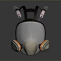 Firefighting Equipment Gas Mask with Adjustable Head Straps Transparent Face Shield and Orange Filters